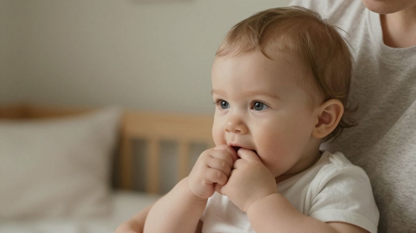 Example of an open bite caused by prolonged thumb sucking in a child.